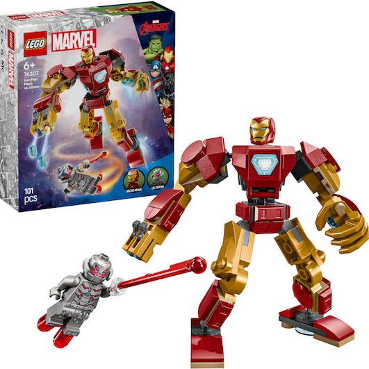 Lego Marvel Iron Man Mech vs. Ultron για 6+ Ετών 101τμχ