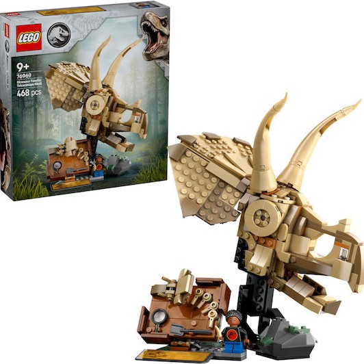Lego Jurassic World Dinosaur Fossils: Triceratops Skull για 9+ Ετών 468τμχ