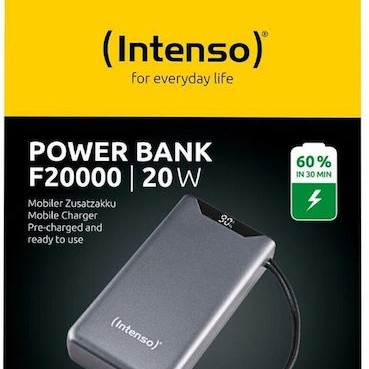 Intenso F20000 Power Bank 20000mAh με Θύρα USB-A και Θύρα USB-C Power Delivery / Quick Charge 3.0 Γκρι
