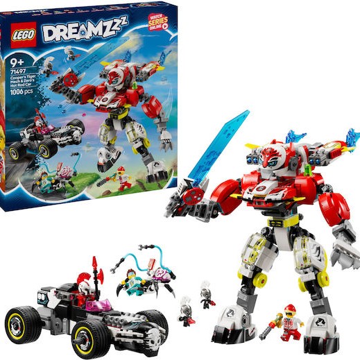 Lego DREAMZzz Cooper's Tiger Mech & Zero's Hot Rod Car για 9+ Ετών 1006τμχ