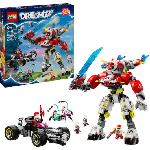 Lego DREAMZzz Cooper's Tiger Mech & Zero's Hot Rod Car για 9+ Ετών 1006τμχ