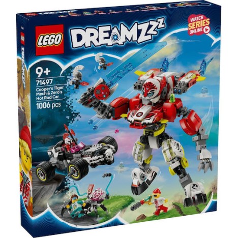 Lego DREAMZzz Cooper's Tiger Mech & Zero's Hot Rod Car για 9+ Ετών 1006τμχ