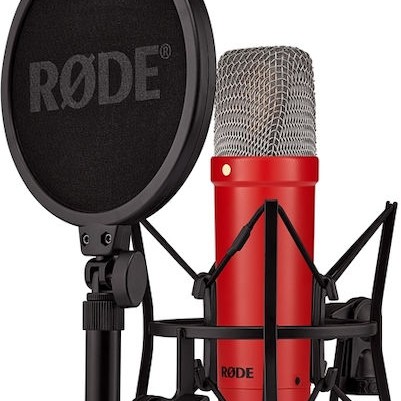 Rode Nt-1 Signature Series Πυκνωτικό Μικρόφωνο XLR Shock Mounted για Φωνητικά σε Κόκκινο Χρώμα