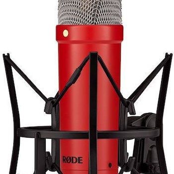 Rode Nt-1 Signature Series Πυκνωτικό Μικρόφωνο XLR Shock Mounted για Φωνητικά σε Κόκκινο Χρώμα