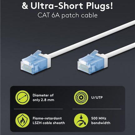 Goobay U/UTP Cat.6a Καλώδιο Δικτύου Ethernet 1m Λευκό 1τμχ