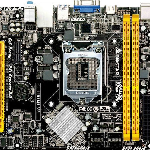 Biostar H81MHV3 Ver. 7.x Motherboard Micro ATX με Intel 1150 Socket