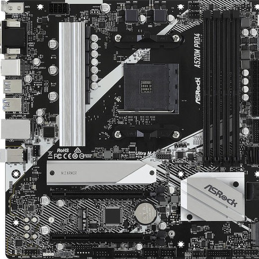 ASRock A520M Pro4 Motherboard Micro ATX με AMD AM4 Socket 90-MXBDU0-A0UAYZ