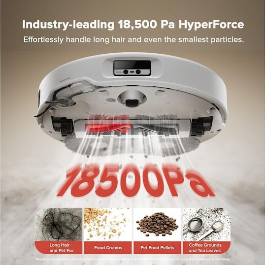 Roborock Qrevo Curv Σκούπα Ρομπότ για Σκούπισμα & Σφουγγάρισμα με Χαρτογράφηση και Wi-Fi Λευκή