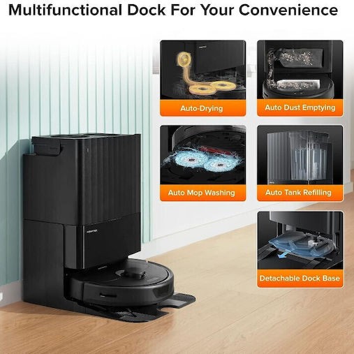 Roborock Q Revo MaxV Σκούπα Ρομπότ για Σκούπισμα & Σφουγγάρισμα με Χαρτογράφηση και Wi-Fi Μαύρη