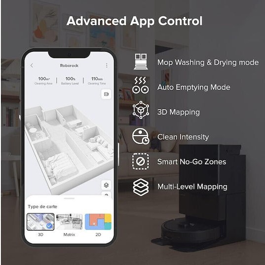 Roborock Q Revo MaxV Σκούπα Ρομπότ για Σκούπισμα & Σφουγγάρισμα με Χαρτογράφηση και Wi-Fi Μαύρη