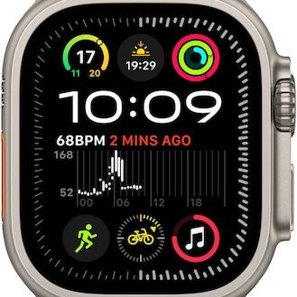 Apple Watch Ultra 2 2024 Titanium 49mm Αδιάβροχο με eSIM και Παλμογράφο (Natural με Blue Trail Loop (S/M))