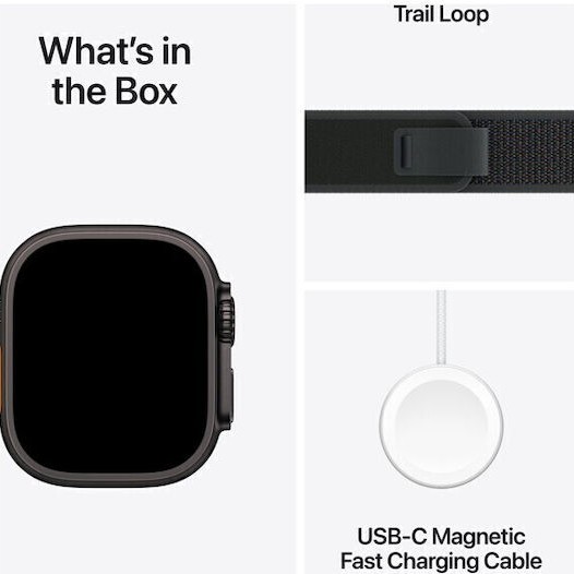 Apple Watch Ultra 2 2024 Titanium 49mm Αδιάβροχο με eSIM και Παλμογράφο (Natural με Blue Trail Loop (S/M))