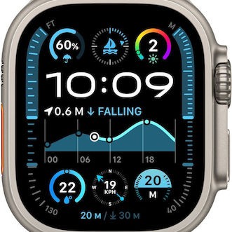 Apple Watch Ultra 2 2024 Titanium 49mm Αδιάβροχο με eSIM και Παλμογράφο (Natural με Natural Titanium Milanese Loop - Small)