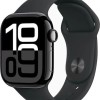 Apple Watch Series 10 Cellular Aluminium 42mm Αδιάβροχο με eSIM και Παλμογράφο (Jet Black Aluminium Case with Sport Band S/M)