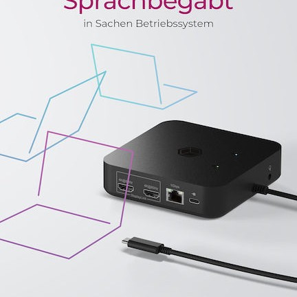 Icy Box USB-C Docking Station με HDMI 4K PD Ethernet και σύνδεση 3 Οθονών Μαύρο (IB-DK4090-C)