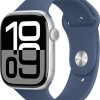 Apple Watch Series 10 Cellular Aluminium 46mm Αδιάβροχο με eSIM και Παλμογράφο (Silver Aluminium Sport Band Denim)