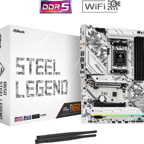 ASRock B650 Steel Legend WiFi Motherboard ATX με AMD AM5 Socket 90-MXBN90-A0UAYZ