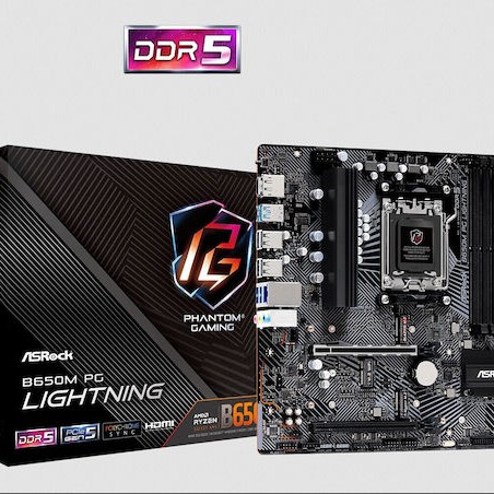 ASRock B650M PG Lightning Motherboard Micro ATX με AMD AM5 Socket 90-MXBMV0-A0UAYZ