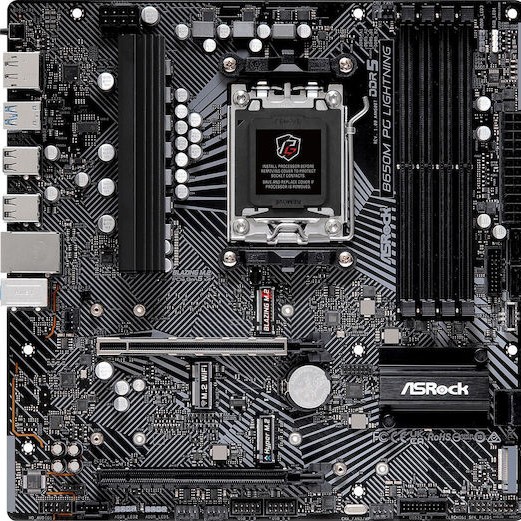 ASRock B650M PG Lightning Motherboard Micro ATX με AMD AM5 Socket 90-MXBMV0-A0UAYZ