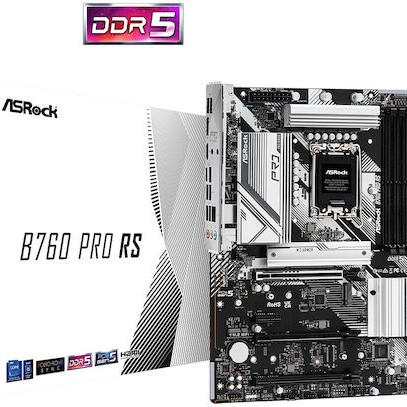 ASRock B760 PRO RS Motherboard ATX με Intel 1700 Socket 90-MXBKS0-A0UAYZ