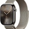 Apple Watch Series 10 Cellular Titanium 46mm Αδιάβροχο με eSIM και Παλμογράφο (Natural Titanum with Milanese Loop Natural (M/L))