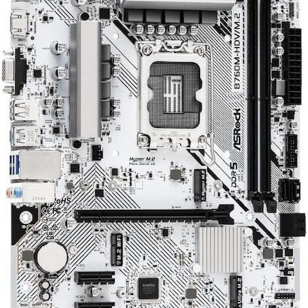 ASRock B760M-HDV/M.2 Motherboard Micro ATX με Intel 1700 Socket 90-MXBMJ0-A0UAYZ