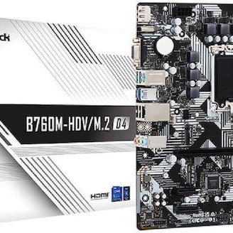 ASRock B760M-HDV/M.2 D4 Motherboard Micro ATX με Intel 1700 Socket 90-MXBL40-A0UAYZ