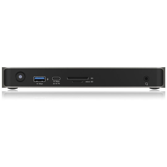 Icy Box IB-DK2880-C41 USB-C Docking Station με HDMI 4K PD Ethernet και σύνδεση 2 Οθονών Γκρι