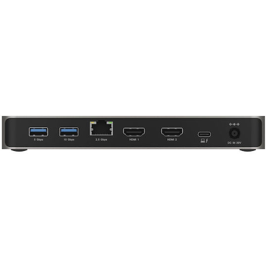 Icy Box IB-DK2880-C41 USB-C Docking Station με HDMI 4K PD Ethernet και σύνδεση 2 Οθονών Γκρι