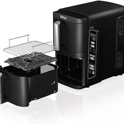 Ninja Stack Air Fryer με Wi-Fi & Διπλό Αποσπώμενο Κάδο 7.6lt Μαύρο
