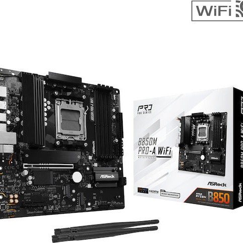 ASRock B850M Pro-A WiFi Motherboard Micro ATX με AMD AM5 Socket 90-MXBR90-A0UAYZ