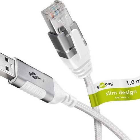 Goobay U/UTP Καλώδιο Δικτύου Ethernet 1m Λευκό 1τμχ