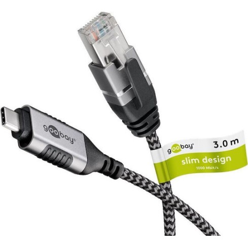 Goobay Μετατροπέας USB-C male σε Ethernet male Ασημί 1τμχ 74404