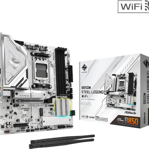 ASRock B850M Steel Legend WiFi Motherboard Micro ATX με AMD AM5 Socket 90-MXBS20-A0UAYZ