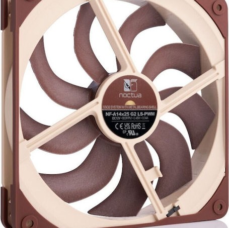 Noctua NF-A14x25 G2 LS-PWM Case Fan 140mm με Σύνδεση 4-Pin Καφέ