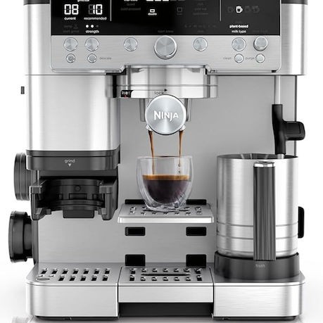 Ninja Αυτόματη Μηχανή Espresso 1650W Πίεσης 15bar για Cappuccino με Μύλο Άλεσης Ασημί ES601EU