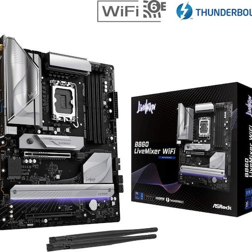 ASRock B860 LiveMixer WIFI Motherboard ATX με Intel 1851 Socket 90-MXBQV0-A0UAYZ