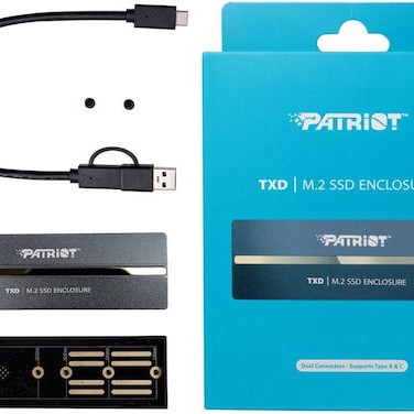 Patriot Θήκη για Σκληρό Δίσκο M.2 SATA III NVME με σύνδεση Type-C σε Γκρι χρώμα