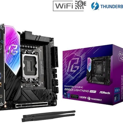 ASRock B860I Lightning WiFi Motherboard Mini ITX με Intel 1851 Socket 90-MXBRZ0-A0UAYZ