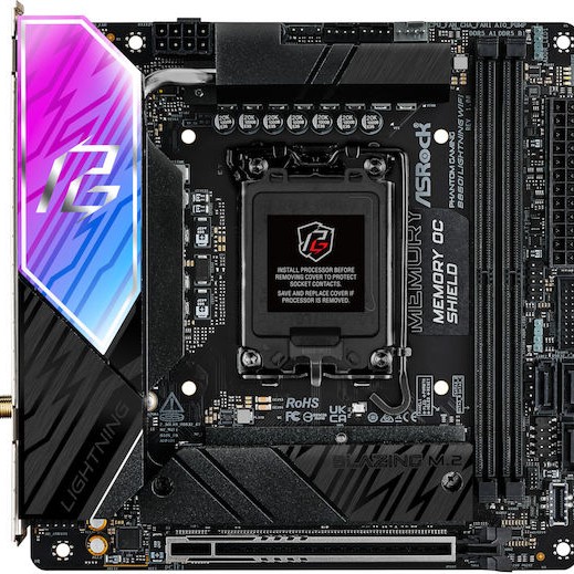 ASRock B860I Lightning WiFi Motherboard Mini ITX με Intel 1851 Socket 90-MXBRZ0-A0UAYZ
