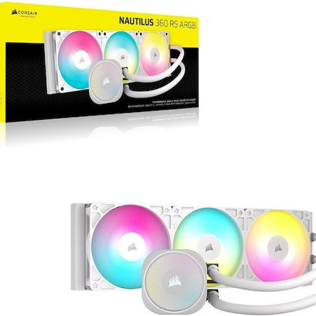 Corsair Nautilus 360 RS Υδρόψυξη Επεξεργαστή Τριπλού Ανεμιστήρα 120mm για Socket AM4/AM5/1700 με ARGB Φωτισμό Λευκή