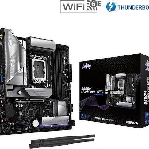 ASRock B860M LiveMixer WiFi Motherboard Micro ATX με Intel 1851 Socket 90-MXBRT-A0UAYZ
