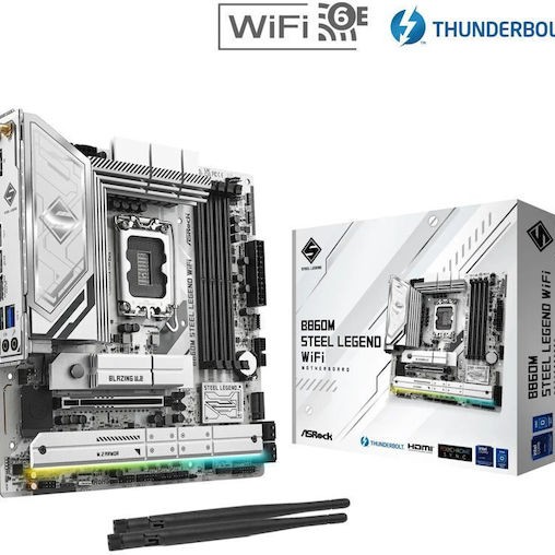 ASRock B860M Steel Legend WiFi Motherboard Micro ATX με Intel 1851 Socket 90-MXBQF0-A0UAYZ