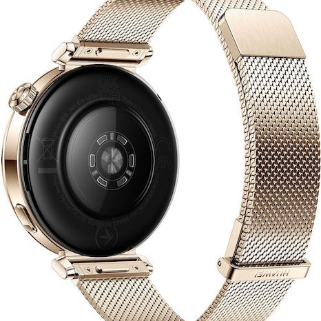 Huawei Watch GT 5 41mm Αδιάβροχο με Παλμογράφο (Gold Milanese Strap)