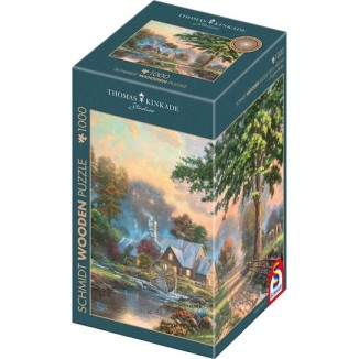 Schmidt Spiele Wooden Puzzle Thomas Kinkade Studios At Old Mill Stream 1000 Pieces