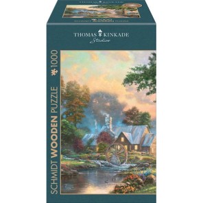 Schmidt Spiele Wooden Puzzle Thomas Kinkade Studios At Old Mill Stream 1000 Pieces