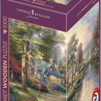 Schmidt Spiele Wooden Puzzle Thomas Kinkade Studios Village By Lake 1000 Pieces