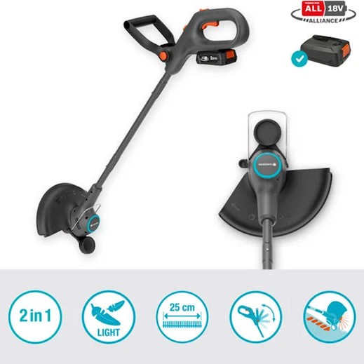 Gardena Easytrim Χορτοκοπτικό Ώμου / Χειρός Μπαταρίας 18V 2.06kg με 1 Μπαταρία 2Ah