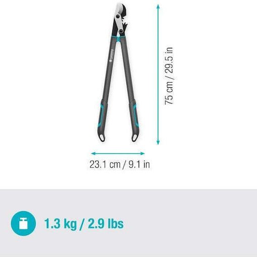 Gardena Astschere Energycut Pro L 75cm Γκρι Τυρκουάζ