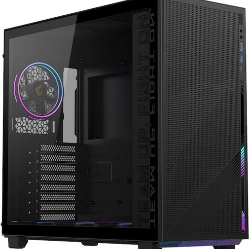 Gigabyte Aorus C400 Glass Midi Tower Κουτί Υπολογιστή με Πλαϊνό Παράθυρο και RGB Φωτισμό Μαύρο